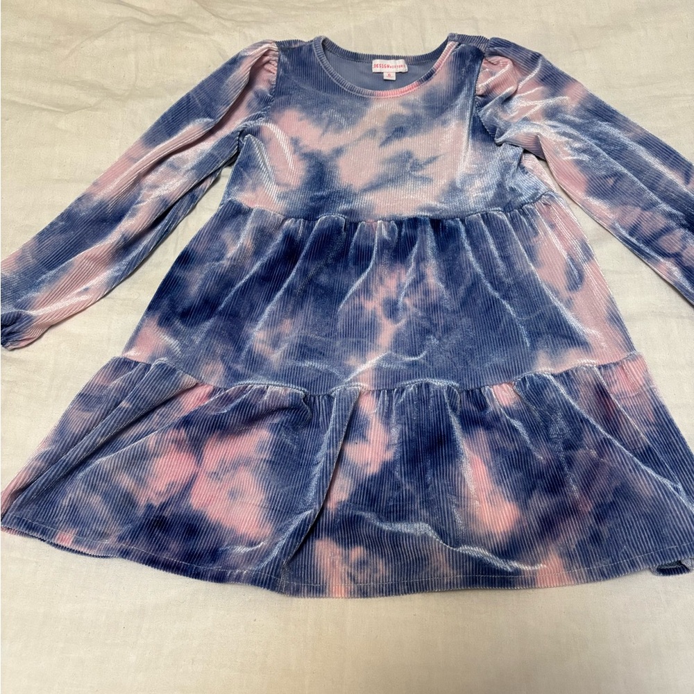 Girls' Tie-Dye Long Sleeve Dress
